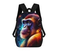 sinyumoney Sac À Dos Scolaire Pour Enfants Imprimé En 3D Galactic Chimpanzee Portrait, Grande Capacité, Idéal Pour Les Voyages, Les Livres Et L'école.