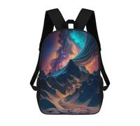 sinyumoney Sac À Dos Scolaire Pour Enfants Imprimé En 3D Galactic Mountain Landscape Sac À Dos De Sport Pour Garçons Et Filles, Sac À Dos Tendance 17inch
