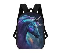 sinyumoney Sac À Dos Scolaire Pour Enfants Imprimé En 3D Galactic Unicorn Portrait Sacs À Dos, Sacs À Dos De Voyage Décontractés, Grand Sac À Dos De Jour Pour Garçons 17inch