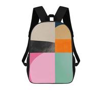 sinyumoney Sac À Dos Scolaire Pour Enfants Imprimé En 3D Geometric Collage 17 Sac À Dos De Sport Pour Garçons Et Filles, Sac À Dos Tendance 17inch