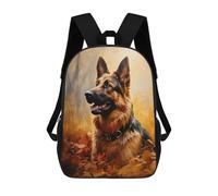 sinyumoney Sac À Dos Scolaire Pour Enfants Imprimé En 3D German Shepherd in Autumn Sacs À Dos, Sacs À Dos De Voyage Décontractés, Grand Sac À Dos De Jour Pour Garçons 17inch
