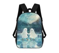 sinyumoney Sac À Dos Scolaire Pour Enfants Imprimé En 3D Ghost Couple Ice Skating Winter Snow Sacs À Dos, Sacs À Dos De Voyage Décontractés, Grand Sac À Dos De Jour Pour Garçons 17inch
