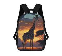 sinyumoney Sac À Dos Scolaire Pour Enfants Imprimé En 3D Giraffe Animal Sunset Sac À Dos De Sport Pour Garçons Et Filles Sac À Dos Tendance 17inch