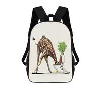 sinyumoney Sac À Dos Scolaire Pour Enfants Imprimé En 3D Giraffe Drinking in Toilet Sacs À Dos, Sacs À Dos De Voyage Décontractés, Grand Sac À Dos De Jour Pour Garçons 17inch