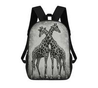 sinyumoney Sac À Dos Scolaire Pour Enfants Imprimé En 3D Giraffe Pair in Black And White Sacs À Dos, Sacs À Dos De Voyage Décontractés, Grand Sac À Dos De Jour Pour Garçons 17inch