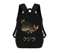 sinyumoney Sac À Dos Scolaire Pour Enfants Imprimé En 3D Gold Whale Japanese 4 Sac À Dos De Sport Pour Garçons Et Filles, Sac À Dos Tendance 17inch