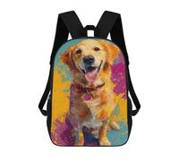 sinyumoney Sac À Dos Scolaire Pour Enfants Imprimé En 3D Golden Retriever Art Print -1, Grande Capacité, Idéal Pour Les Voyages, Les Livres Et L'école.
