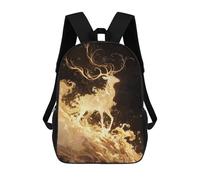 sinyumoney Sac À Dos Scolaire Pour Enfants Imprimé En 3D Golden Stag Sac À Dos De Sport Pour Garçons Et Filles Sac À Dos Tendance 17inch