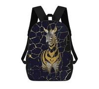 sinyumoney Sac À Dos Scolaire Pour Enfants Imprimé En 3D Golden Zebra Sacs À Dos, Sacs À Dos De Voyage Décontractés, Grand Sac À Dos De Jour Pour Garçons 17inch
