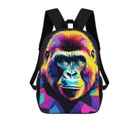 sinyumoney Sac À Dos Scolaire Pour Enfants Imprimé En 3D Gorilla Pop Art 2 Sac À Dos De Sport Pour Garçons Et Filles, Sac À Dos Tendance 17inch