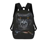 sinyumoney Sac À Dos Scolaire Pour Enfants Imprimé En 3D Gorilla Smoking Cigar Sacs À Dos, Sacs À Dos De Voyage Décontractés, Grand Sac À Dos De Jour Pour Garçons 17inch