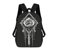 sinyumoney Sac À Dos Scolaire Pour Enfants Imprimé En 3D Gothic Rose Sac À Dos De Sport Pour Garçons Et Filles, Sac À Dos Tendance 17inch