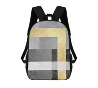 sinyumoney Sac À Dos Scolaire Pour Enfants Imprimé En 3D Gray And Gold Art H Sac À Dos De Sport Pour Garçons Et Filles, Sac À Dos Tendance 17inch