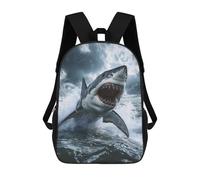 sinyumoney Sac À Dos Scolaire Pour Enfants Imprimé En 3D Great White Shark Attack, Grande Capacité, Idéal Pour Les Voyages, Les Livres Et L'école.