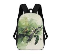 sinyumoney Sac À Dos Scolaire Pour Enfants Imprimé En 3D Green Sea Turtle Watercolor Sacs À Dos, Sacs À Dos De Voyage Décontractés, Grand Sac À Dos De Jour Pour Garçons 17inch