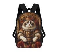 sinyumoney Sac À Dos Scolaire Pour Enfants Imprimé En 3D Grumpy Cat King Sac À Dos De Sport Pour Garçons Et Filles, Sac À Dos Tendance 17inch