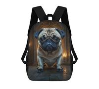 sinyumoney Sac À Dos Scolaire Pour Enfants Imprimé En 3D Grumpy Pug in A Grand Hall Sac À Dos De Sport Pour Garçons Et Filles, Sac À Dos Tendance 17inch