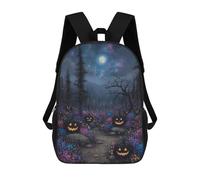 sinyumoney Sac À Dos Scolaire Pour Enfants Imprimé En 3D Halloween Night Pumpkin Patch Sac À Dos De Sport Pour Garçons Et Filles, Sac À Dos Tendance 17inch
