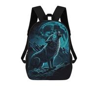 sinyumoney Sac À Dos Scolaire Pour Enfants Imprimé En 3D Howling Wolf Moonlit Night -1, Grande Capacité, Idéal Pour Les Voyages, Les Livres Et L'école.