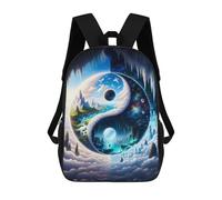 sinyumoney Sac À Dos Scolaire Pour Enfants Imprimé En 3D Iceland Yin And Yang Sacs À Dos, Sacs À Dos De Voyage Décontractés, Grand Sac À Dos De Jour Pour Garçons 17inch