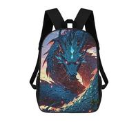 sinyumoney Sac À Dos Scolaire Pour Enfants Imprimé En 3D Infernal Azure The Flame-Scaled Dragon Sac À Dos De Sport Pour Garçons Et Filles, Sac À Dos Tendance 17inch
