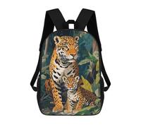 sinyumoney Sac À Dos Scolaire Pour Enfants Imprimé En 3D Jaguar Mother And Cub Sacs À Dos, Sacs À Dos De Voyage Décontractés, Grand Sac À Dos De Jour Pour Garçons 17inch