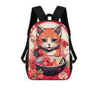 sinyumoney Sac À Dos Scolaire Pour Enfants Imprimé En 3D Japan Cat Ramen Ruby Art Sac À Dos De Sport Pour Garçons Et Filles, Sac À Dos Tendance 17inch