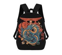 sinyumoney Sac À Dos Scolaire Pour Enfants Imprimé En 3D Japanese Dragon Art Sacs À Dos, Sacs À Dos De Voyage Décontractés, Grand Sac À Dos De Jour Pour Garçons 17inch