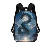 sinyumoney Sac À Dos Scolaire Pour Enfants Imprimé En 3D Japanese Dragon Moon Light Sac À Dos De Sport Pour Garçons Et Filles, Sac À Dos Tendance 17inch