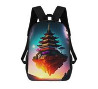 sinyumoney Sac À Dos Scolaire Pour Enfants Imprimé En 3D Japanese Fantasy Build Sacs À Dos, Sacs À Dos De Voyage Décontractés, Grand Sac À Dos De Jour Pour Garçons 17inch