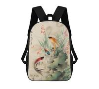 sinyumoney Sac À Dos Scolaire Pour Enfants Imprimé En 3D Japanese Fish 3 Sacs À Dos, Sacs À Dos De Voyage Décontractés, Grand Sac À Dos De Jour Pour Garçons 17inch