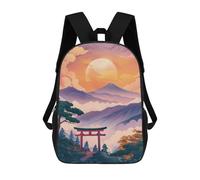 sinyumoney Sac À Dos Scolaire Pour Enfants Imprimé En 3D Japanese Sunset Mountain Sac À Dos De Sport Pour Garçons Et Filles Sac À Dos Tendance 17inch