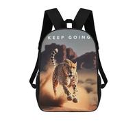 sinyumoney Sac À Dos Scolaire Pour Enfants Imprimé En 3D Keep Going Cheetah Speed Sac À Dos De Sport Pour Garçons Et Filles, Sac À Dos Tendance 17inch