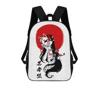 sinyumoney Sac À Dos Scolaire Pour Enfants Imprimé En 3D Kitsune Mask Sac À Dos De Sport Pour Garçons Et Filles, Sac À Dos Tendance 17inch