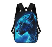 sinyumoney Sac À Dos Scolaire Pour Enfants Imprimé En 3D Leopard Blue Effect Sac À Dos De Sport Pour Garçons Et Filles, Sac À Dos Tendance 17inch