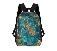 sinyumoney Sac À Dos Scolaire Pour Enfants Imprimé En 3D Leopard Swimming in Pool Sacs À Dos, Sacs À Dos De Voyage Décontractés, Grand Sac À Dos De Jour Pour Garçons 17inch
