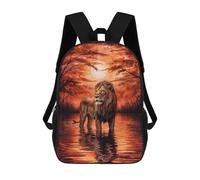 sinyumoney Sac À Dos Scolaire Pour Enfants Imprimé En 3D Lion Painting Sunrise Sacs À Dos, Sacs À Dos De Voyage Décontractés, Grand Sac À Dos De Jour Pour Garçons 17inch