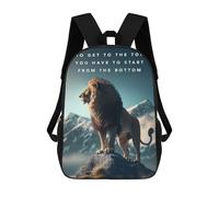 sinyumoney Sac À Dos Scolaire Pour Enfants Imprimé En 3D Lion's Journey to The Summit Sac À Dos De Sport Pour Garçons Et Filles, Sac À Dos Tendance 17inch