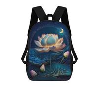 sinyumoney Sac À Dos Scolaire Pour Enfants Imprimé En 3D Lotus Night Serenity, Grande Capacité, Idéal Pour Les Voyages, Les Livres Et L'école.