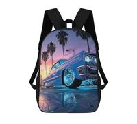 sinyumoney Sac À Dos Scolaire Pour Enfants Imprimé En 3D Lowrider Car Sunset Scene, Grande Capacité, Idéal Pour Les Voyages, Les Livres Et L'école.