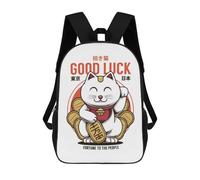 sinyumoney Sac À Dos Scolaire Pour Enfants Imprimé En 3D Lucky Cat Sac À Dos De Sport Pour Garçons Et Filles Sac À Dos Tendance 17inch