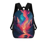 sinyumoney Sac À Dos Scolaire Pour Enfants Imprimé En 3D Magical Forest Stream Sacs À Dos, Sacs À Dos De Voyage Décontractés, Grand Sac À Dos De Jour Pour Garçons 17inch