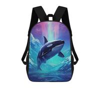 sinyumoney Sac À Dos Scolaire Pour Enfants Imprimé En 3D Magical Killer Whale Sac À Dos De Sport Pour Garçons Et Filles, Sac À Dos Tendance 17inch