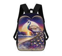 sinyumoney Sac À Dos Scolaire Pour Enfants Imprimé En 3D Magical Peacock Sunset, Grande Capacité, Idéal Pour Les Voyages, Les Livres Et L'école.