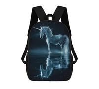 sinyumoney Sac À Dos Scolaire Pour Enfants Imprimé En 3D Magical Unicorn In Dark Sacs À Dos, Sacs À Dos De Voyage Décontractés, Grand Sac À Dos De Jour Pour Garçons 17inch