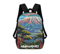sinyumoney Sac À Dos Scolaire Pour Enfants Imprimé En 3D Majestic Kilimanjaro Sac À Dos De Sport Pour Garçons Et Filles, Sac À Dos Tendance 17inch