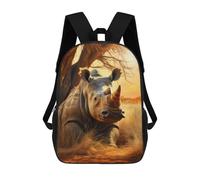 sinyumoney Sac À Dos Scolaire Pour Enfants Imprimé En 3D Majestic Rhinoceros Sacs À Dos, Sacs À Dos De Voyage Décontractés, Grand Sac À Dos De Jour Pour Garçons 17inch