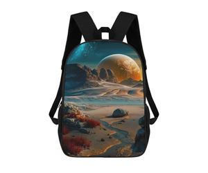 sinyumoney Sac À Dos Scolaire Pour Enfants Imprimé En 3D Mars-like Desert with Giant Planet -1 Sac À Dos De Sport Pour Garçons Et Filles, Sac À Dos Tendance 17inch