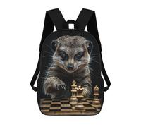 sinyumoney Sac À Dos Scolaire Pour Enfants Imprimé En 3D Meerkat Chess Sac À Dos De Sport Pour Garçons Et Filles, Sac À Dos Tendance 17inch