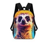 sinyumoney Sac À Dos Scolaire Pour Enfants Imprimé En 3D Meerkat Color Sac À Dos De Sport Pour Garçons Et Filles, Sac À Dos Tendance 17inch